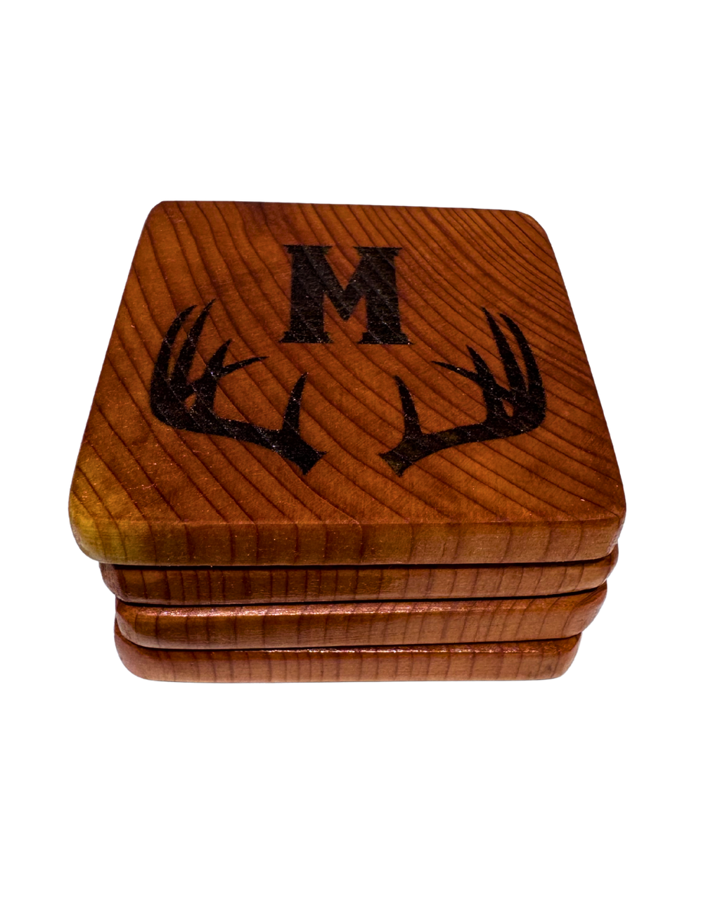 CUSTOM initial antlers coasters