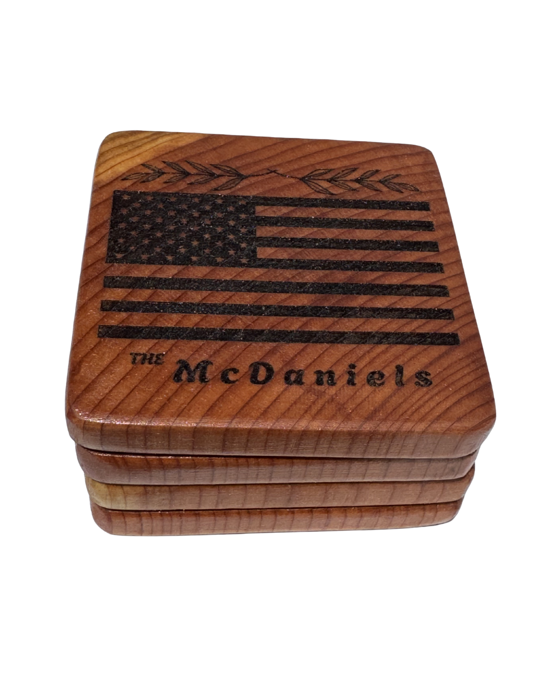 CUSTOM name American flag coasters