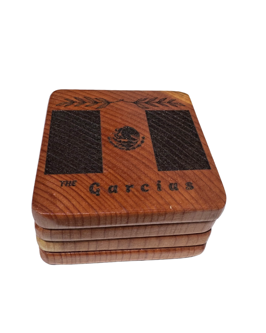 CUSTOM name Mexican flag coasters