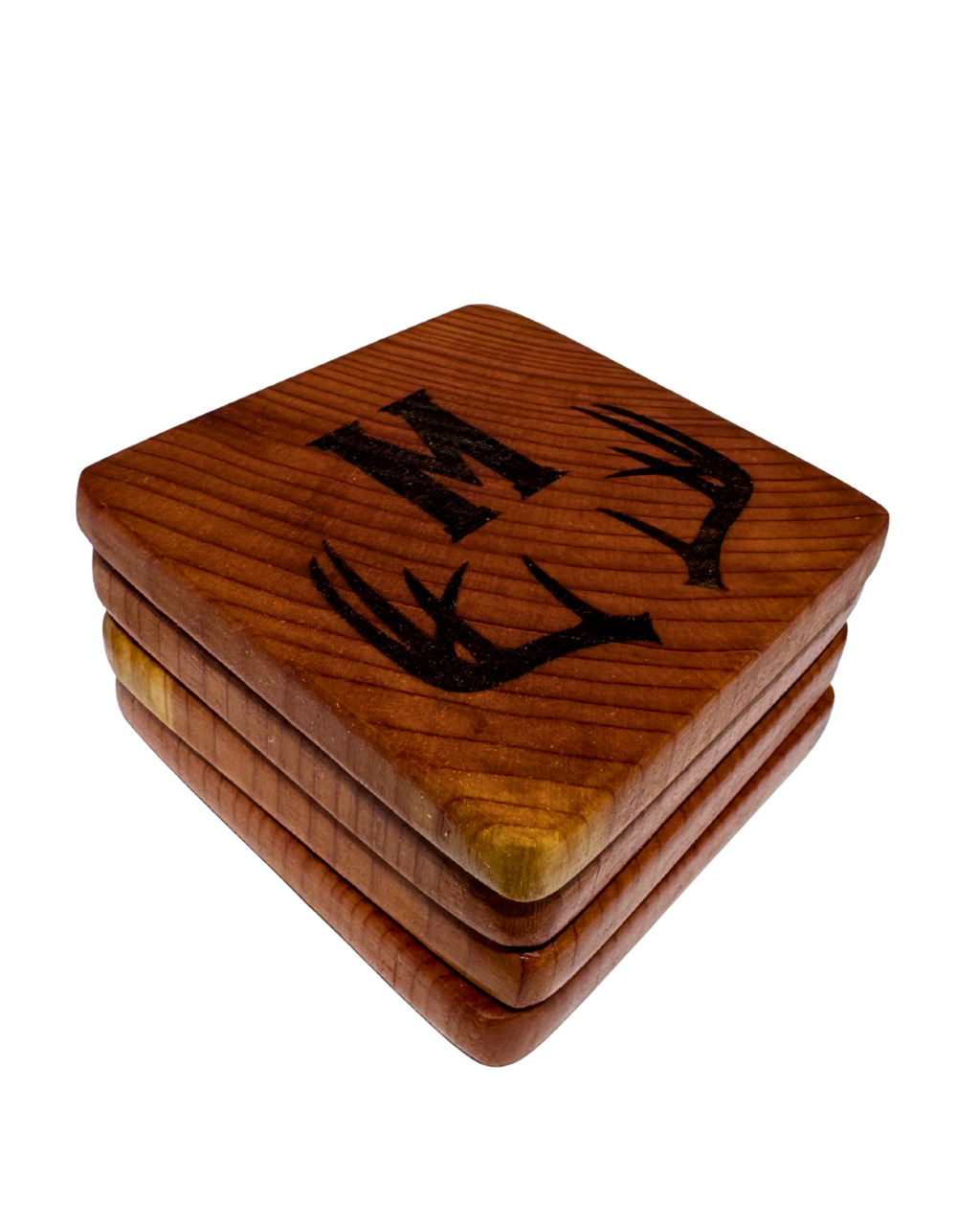 CUSTOM initial antlers coasters