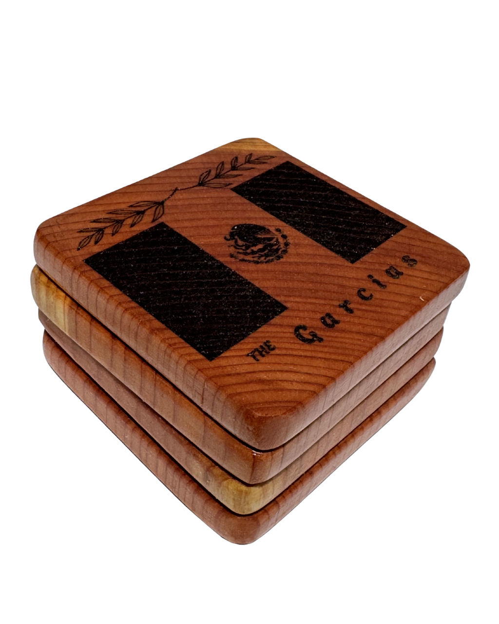 CUSTOM name Mexican flag coasters